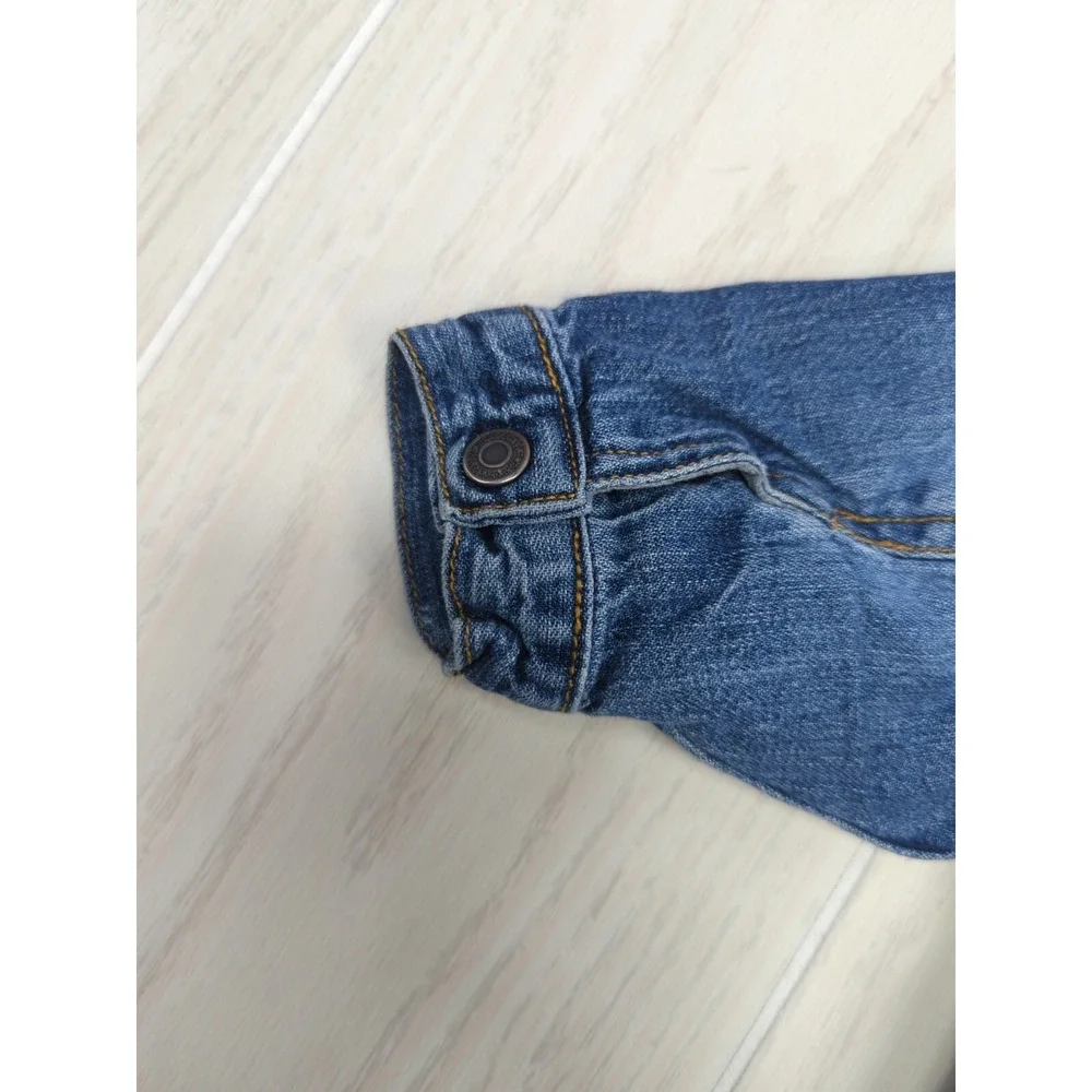 Baby Gap 6-12‎ months denim blue jean jacket gray lined vintage 2005